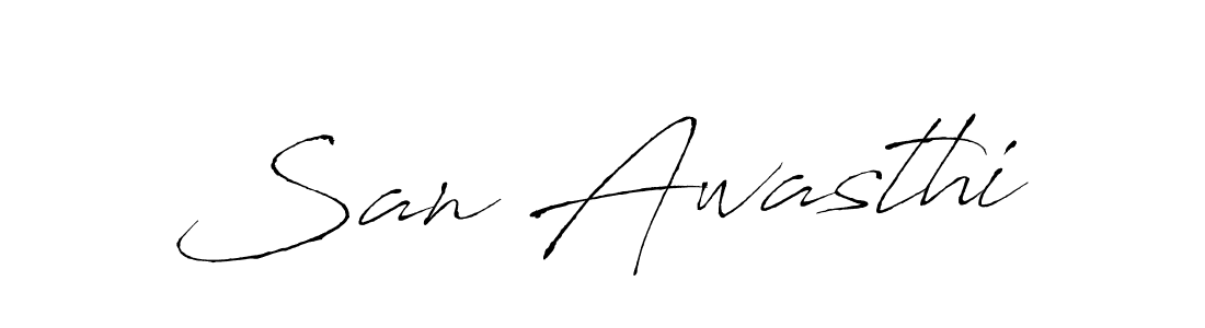 How to make San Awasthi signature? Antro_Vectra is a professional autograph style. Create handwritten signature for San Awasthi name. San Awasthi signature style 6 images and pictures png