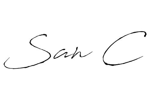 How to make San C name signature. Use Antro_Vectra style for creating short signs online. This is the latest handwritten sign. San C signature style 6 images and pictures png