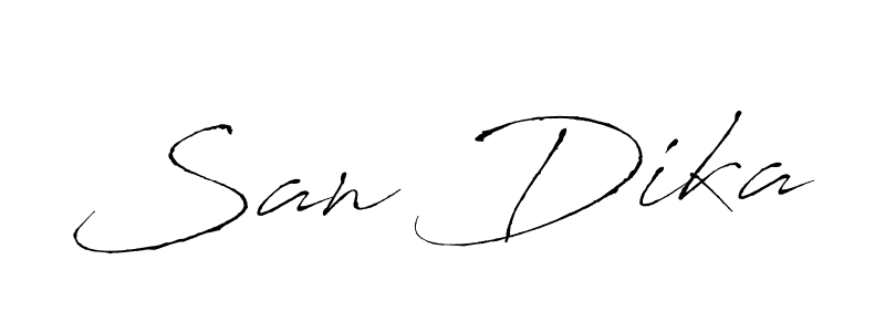 Make a beautiful signature design for name San Dika. With this signature (Antro_Vectra) style, you can create a handwritten signature for free. San Dika signature style 6 images and pictures png