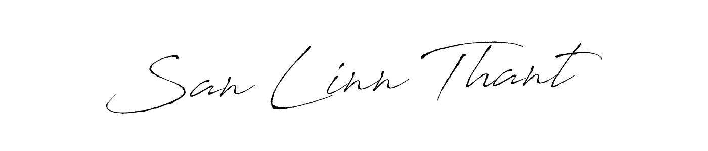 How to make San Linn Thant signature? Antro_Vectra is a professional autograph style. Create handwritten signature for San Linn Thant name. San Linn Thant signature style 6 images and pictures png