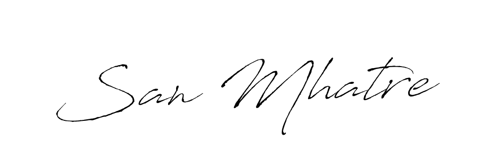 You should practise on your own different ways (Antro_Vectra) to write your name (San Mhatre) in signature. don't let someone else do it for you. San Mhatre signature style 6 images and pictures png