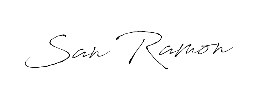 How to make San Ramon name signature. Use Antro_Vectra style for creating short signs online. This is the latest handwritten sign. San Ramon signature style 6 images and pictures png