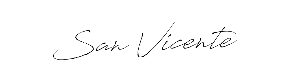 How to make San Vicente name signature. Use Antro_Vectra style for creating short signs online. This is the latest handwritten sign. San Vicente signature style 6 images and pictures png