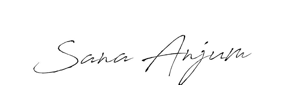 You should practise on your own different ways (Antro_Vectra) to write your name (Sana Anjum) in signature. don't let someone else do it for you. Sana Anjum signature style 6 images and pictures png