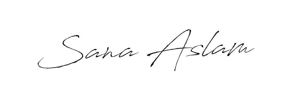 Sana Aslam stylish signature style. Best Handwritten Sign (Antro_Vectra) for my name. Handwritten Signature Collection Ideas for my name Sana Aslam. Sana Aslam signature style 6 images and pictures png