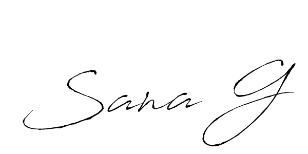 Similarly Antro_Vectra is the best handwritten signature design. Signature creator online .You can use it as an online autograph creator for name Sana G. Sana G signature style 6 images and pictures png