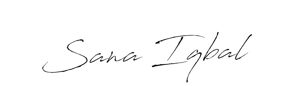 Make a beautiful signature design for name Sana Iqbal. With this signature (Antro_Vectra) style, you can create a handwritten signature for free. Sana Iqbal signature style 6 images and pictures png