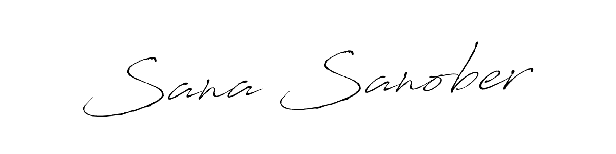 Create a beautiful signature design for name Sana Sanober. With this signature (Antro_Vectra) fonts, you can make a handwritten signature for free. Sana Sanober signature style 6 images and pictures png