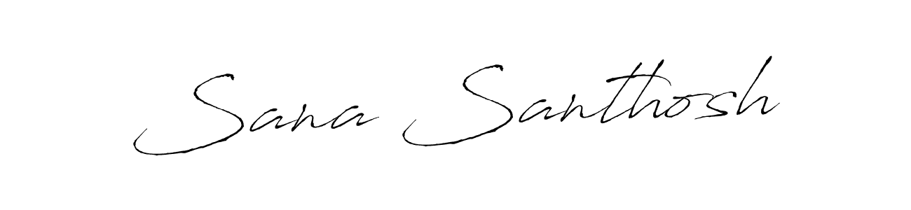 This is the best signature style for the Sana Santhosh name. Also you like these signature font (Antro_Vectra). Mix name signature. Sana Santhosh signature style 6 images and pictures png