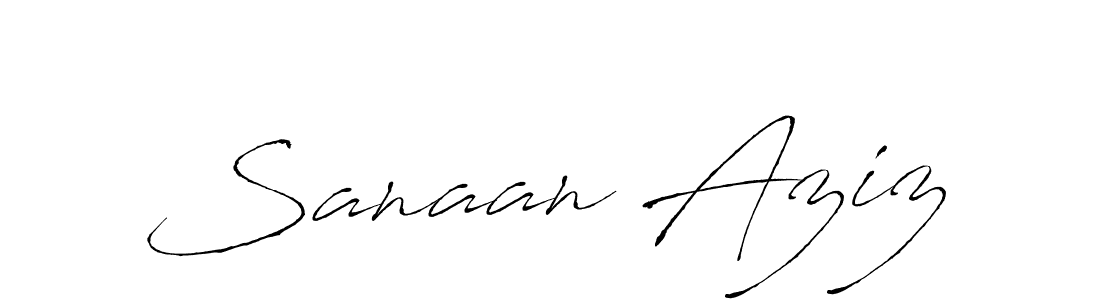 Design your own signature with our free online signature maker. With this signature software, you can create a handwritten (Antro_Vectra) signature for name Sanaan Aziz. Sanaan Aziz signature style 6 images and pictures png