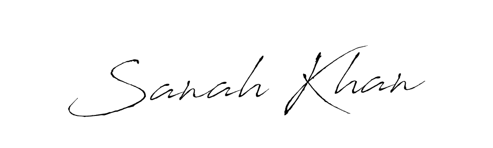 How to make Sanah Khan signature? Antro_Vectra is a professional autograph style. Create handwritten signature for Sanah Khan name. Sanah Khan signature style 6 images and pictures png