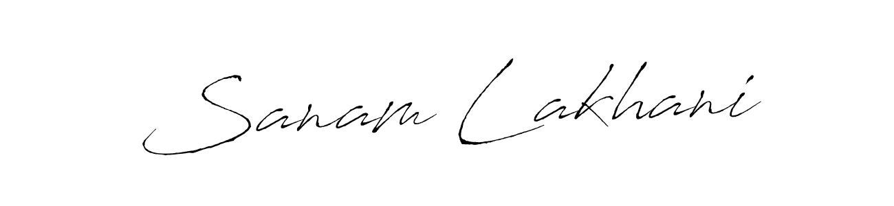 How to make Sanam Lakhani name signature. Use Antro_Vectra style for creating short signs online. This is the latest handwritten sign. Sanam Lakhani signature style 6 images and pictures png