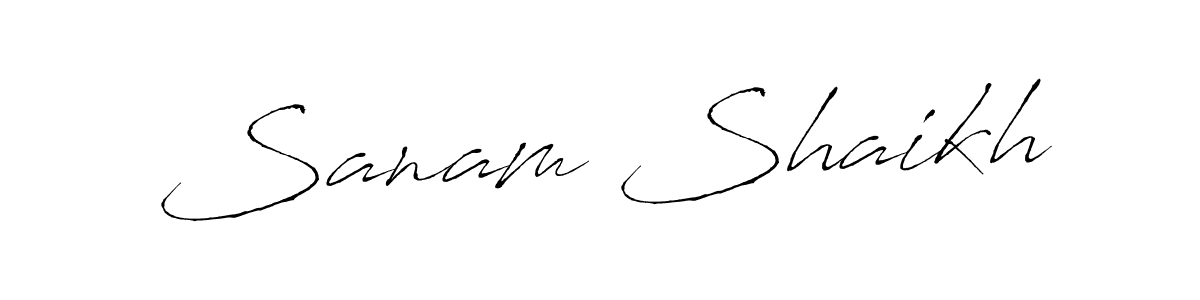 Create a beautiful signature design for name Sanam Shaikh. With this signature (Antro_Vectra) fonts, you can make a handwritten signature for free. Sanam Shaikh signature style 6 images and pictures png