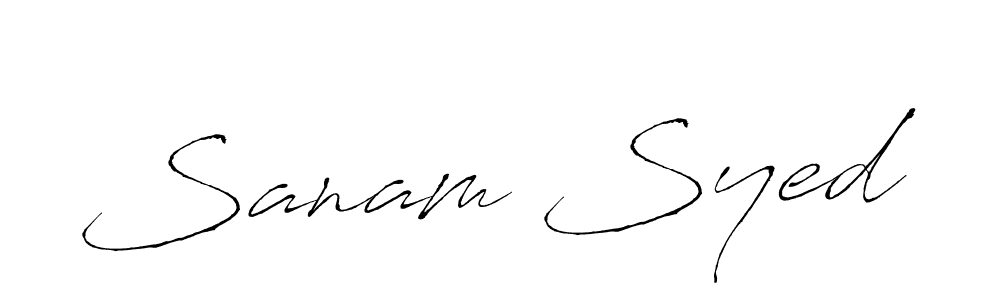 Make a beautiful signature design for name Sanam Syed. With this signature (Antro_Vectra) style, you can create a handwritten signature for free. Sanam Syed signature style 6 images and pictures png