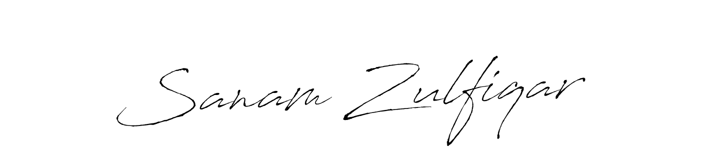 Create a beautiful signature design for name Sanam Zulfiqar. With this signature (Antro_Vectra) fonts, you can make a handwritten signature for free. Sanam Zulfiqar signature style 6 images and pictures png