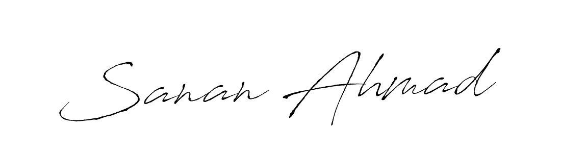 Sanan Ahmad stylish signature style. Best Handwritten Sign (Antro_Vectra) for my name. Handwritten Signature Collection Ideas for my name Sanan Ahmad. Sanan Ahmad signature style 6 images and pictures png