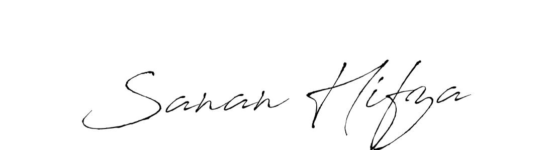 How to make Sanan Hifza name signature. Use Antro_Vectra style for creating short signs online. This is the latest handwritten sign. Sanan Hifza signature style 6 images and pictures png