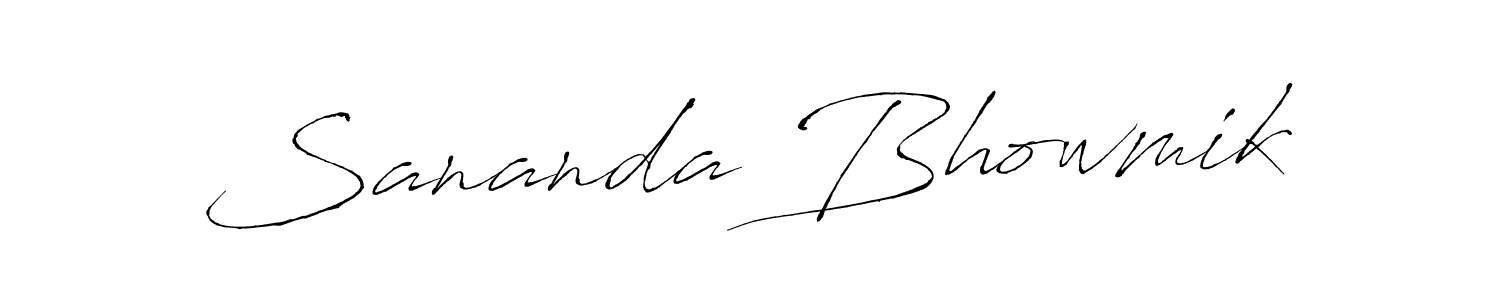 This is the best signature style for the Sananda Bhowmik name. Also you like these signature font (Antro_Vectra). Mix name signature. Sananda Bhowmik signature style 6 images and pictures png