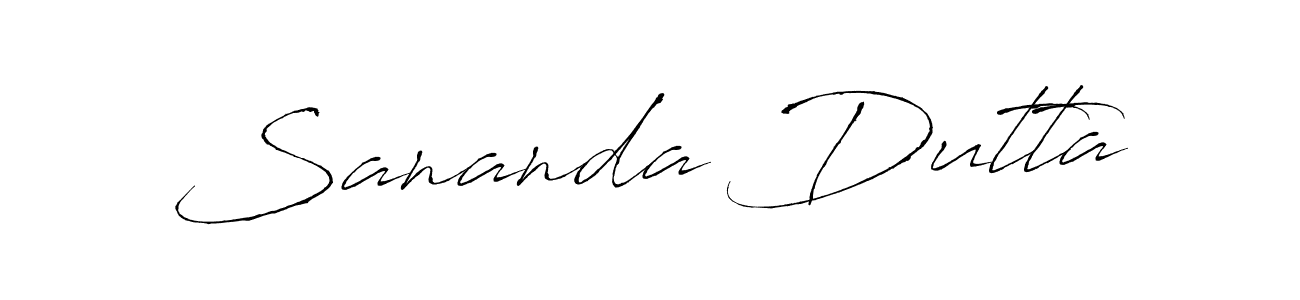 How to make Sananda Dutta name signature. Use Antro_Vectra style for creating short signs online. This is the latest handwritten sign. Sananda Dutta signature style 6 images and pictures png
