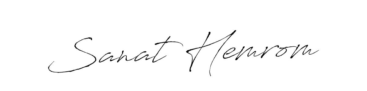 How to make Sanat Hemrom name signature. Use Antro_Vectra style for creating short signs online. This is the latest handwritten sign. Sanat Hemrom signature style 6 images and pictures png