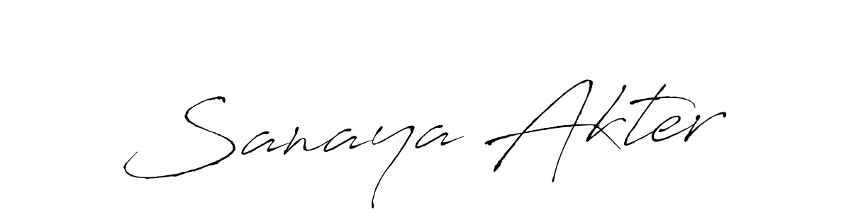 Design your own signature with our free online signature maker. With this signature software, you can create a handwritten (Antro_Vectra) signature for name Sanaya Akter. Sanaya Akter signature style 6 images and pictures png