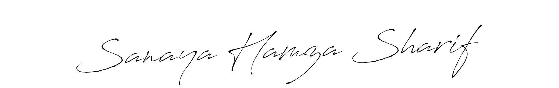 You should practise on your own different ways (Antro_Vectra) to write your name (Sanaya Hamza Sharif) in signature. don't let someone else do it for you. Sanaya Hamza Sharif signature style 6 images and pictures png