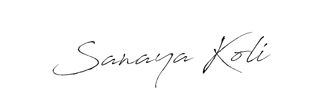 The best way (Antro_Vectra) to make a short signature is to pick only two or three words in your name. The name Sanaya Koli include a total of six letters. For converting this name. Sanaya Koli signature style 6 images and pictures png