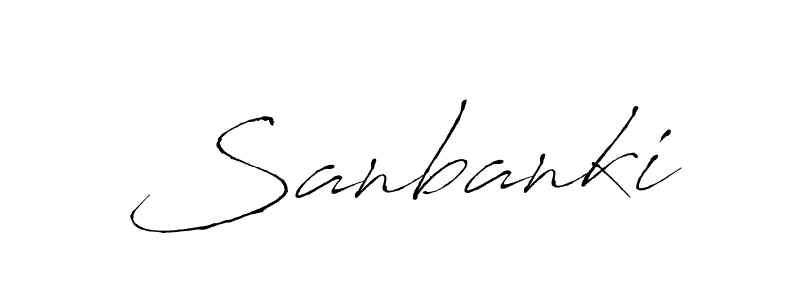 Make a beautiful signature design for name Sanbanki. With this signature (Antro_Vectra) style, you can create a handwritten signature for free. Sanbanki signature style 6 images and pictures png