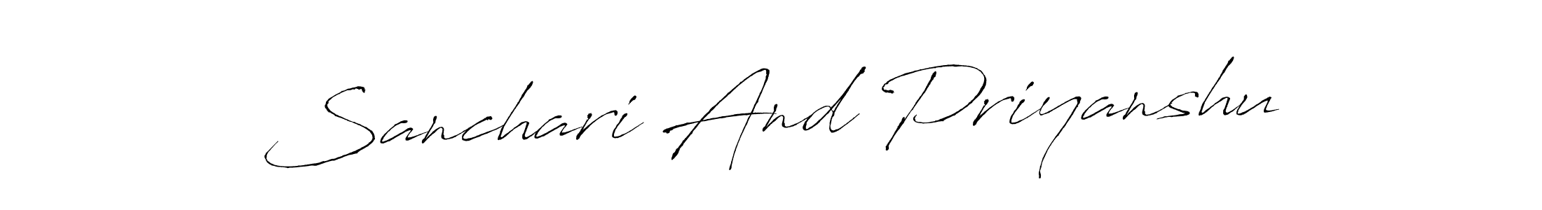Make a beautiful signature design for name Sanchari And Priyanshu. Use this online signature maker to create a handwritten signature for free. Sanchari And Priyanshu signature style 6 images and pictures png