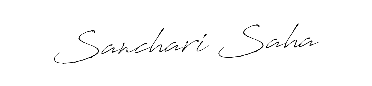 How to make Sanchari Saha name signature. Use Antro_Vectra style for creating short signs online. This is the latest handwritten sign. Sanchari Saha signature style 6 images and pictures png