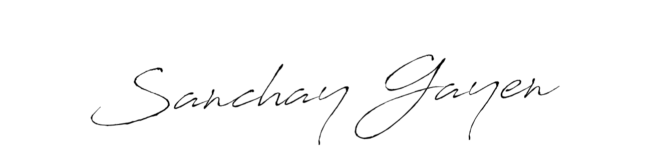 How to make Sanchay Gayen name signature. Use Antro_Vectra style for creating short signs online. This is the latest handwritten sign. Sanchay Gayen signature style 6 images and pictures png