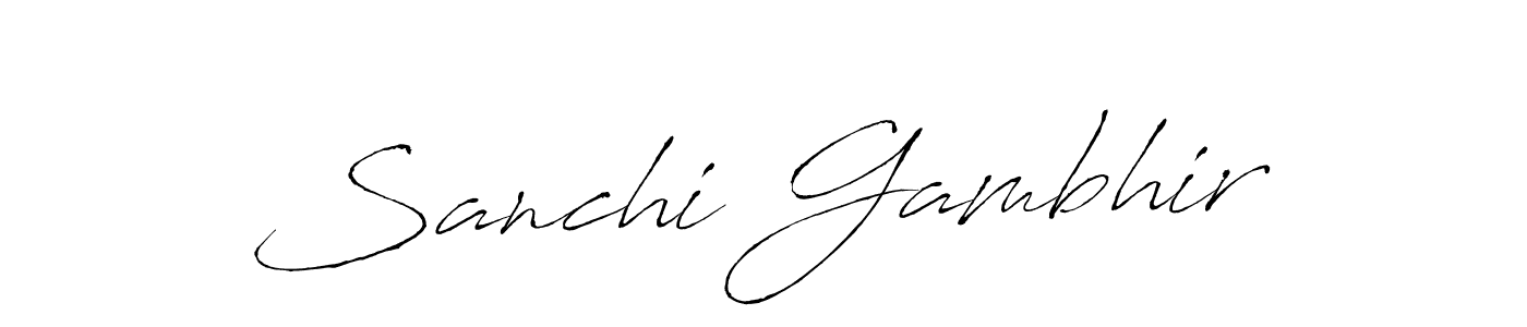 This is the best signature style for the Sanchi Gambhir name. Also you like these signature font (Antro_Vectra). Mix name signature. Sanchi Gambhir signature style 6 images and pictures png