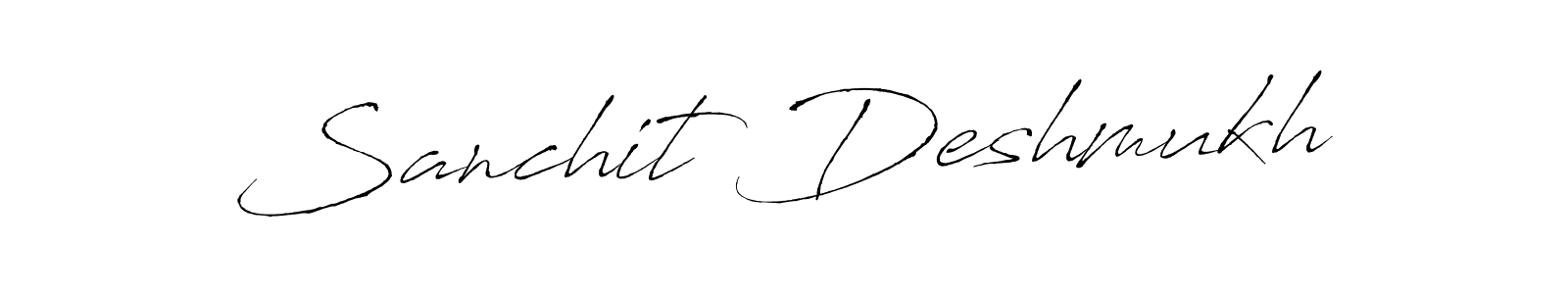 How to make Sanchit Deshmukh name signature. Use Antro_Vectra style for creating short signs online. This is the latest handwritten sign. Sanchit Deshmukh signature style 6 images and pictures png