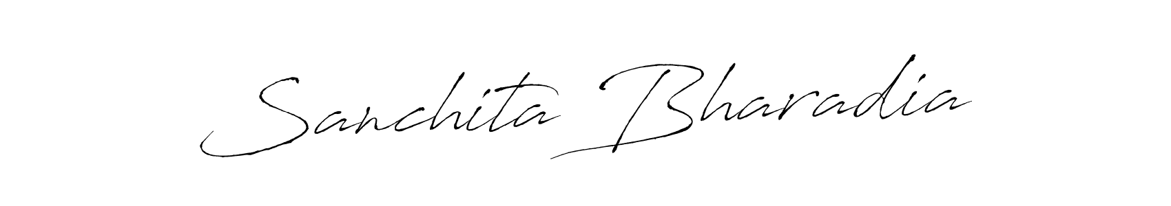 You should practise on your own different ways (Antro_Vectra) to write your name (Sanchita Bharadia) in signature. don't let someone else do it for you. Sanchita Bharadia signature style 6 images and pictures png