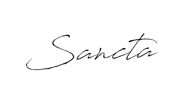 Use a signature maker to create a handwritten signature online. With this signature software, you can design (Antro_Vectra) your own signature for name Sancta. Sancta signature style 6 images and pictures png