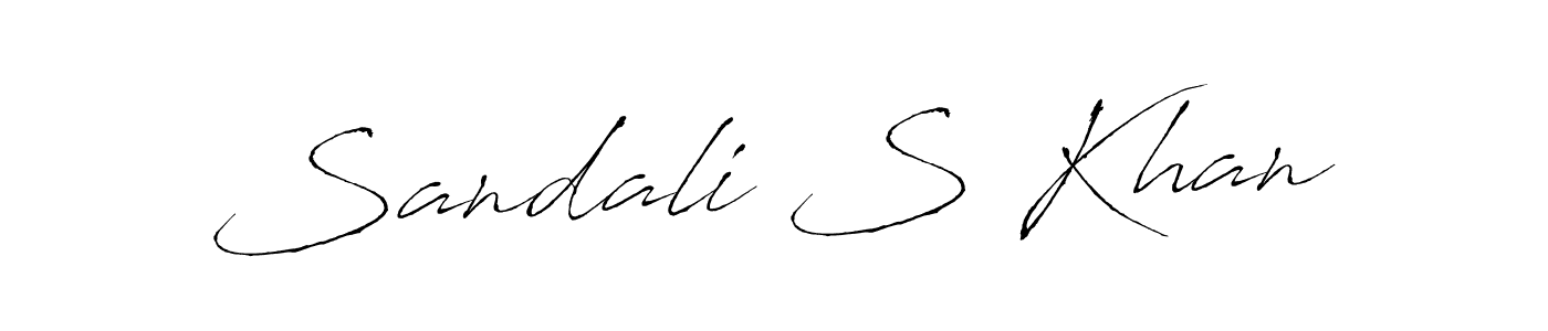 Make a beautiful signature design for name Sandali S Khan. With this signature (Antro_Vectra) style, you can create a handwritten signature for free. Sandali S Khan signature style 6 images and pictures png