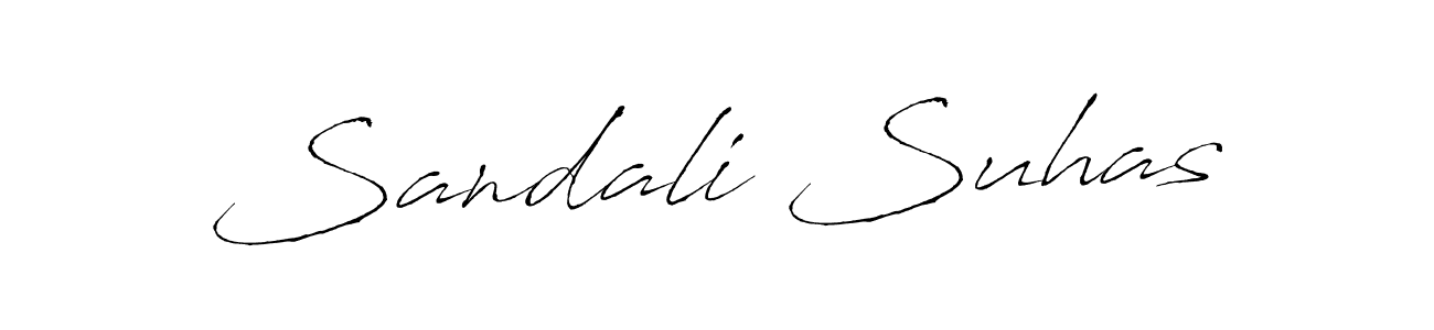 How to make Sandali Suhas name signature. Use Antro_Vectra style for creating short signs online. This is the latest handwritten sign. Sandali Suhas signature style 6 images and pictures png