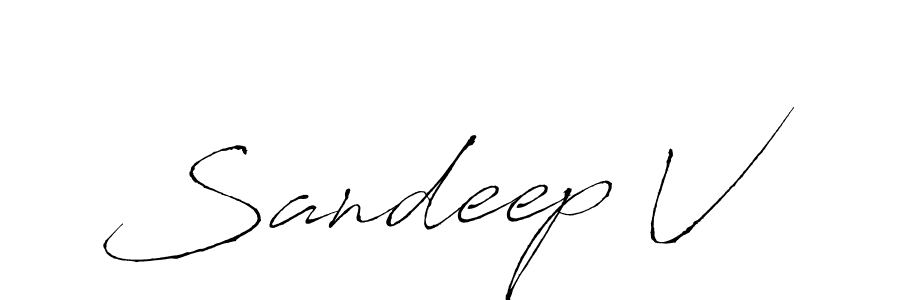 Create a beautiful signature design for name Sandeep V. With this signature (Antro_Vectra) fonts, you can make a handwritten signature for free. Sandeep V signature style 6 images and pictures png