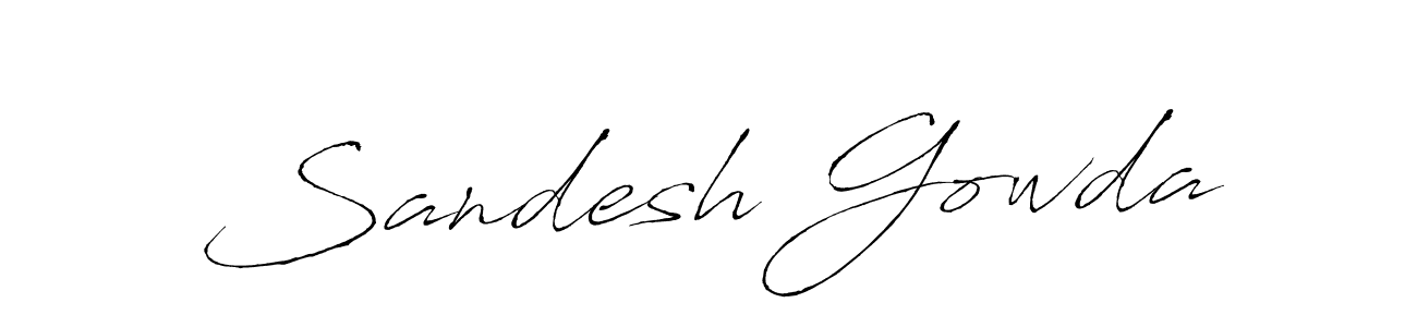 Create a beautiful signature design for name Sandesh Gowda. With this signature (Antro_Vectra) fonts, you can make a handwritten signature for free. Sandesh Gowda signature style 6 images and pictures png