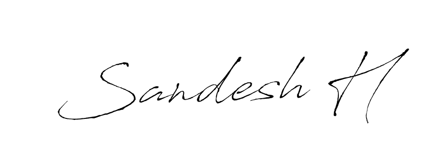 Create a beautiful signature design for name Sandesh H. With this signature (Antro_Vectra) fonts, you can make a handwritten signature for free. Sandesh H signature style 6 images and pictures png