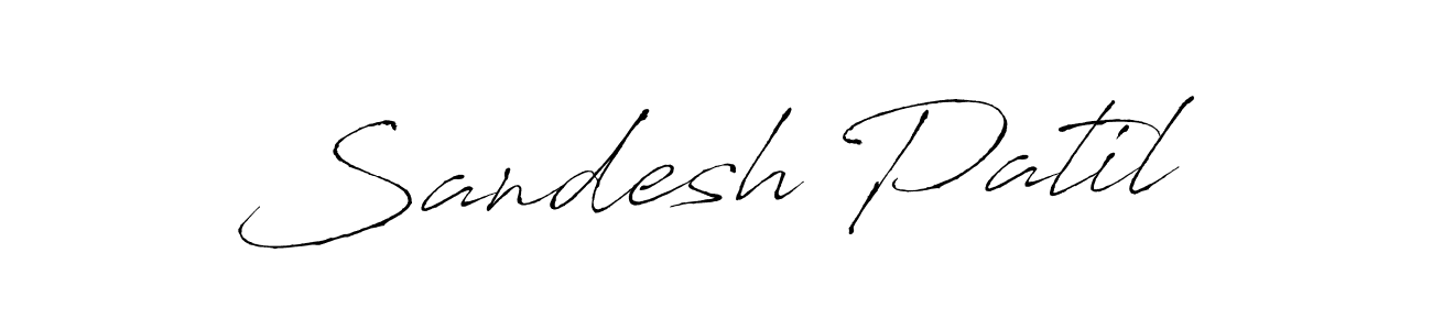 How to make Sandesh Patil name signature. Use Antro_Vectra style for creating short signs online. This is the latest handwritten sign. Sandesh Patil signature style 6 images and pictures png