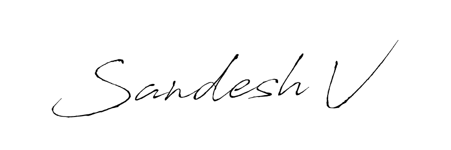 Design your own signature with our free online signature maker. With this signature software, you can create a handwritten (Antro_Vectra) signature for name Sandesh V. Sandesh V signature style 6 images and pictures png