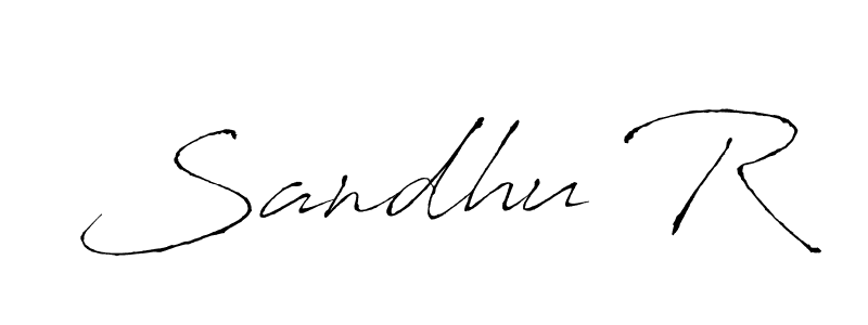 How to make Sandhu R name signature. Use Antro_Vectra style for creating short signs online. This is the latest handwritten sign. Sandhu R signature style 6 images and pictures png