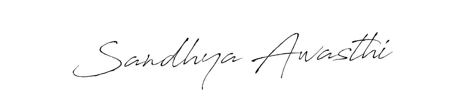 Create a beautiful signature design for name Sandhya Awasthi. With this signature (Antro_Vectra) fonts, you can make a handwritten signature for free. Sandhya Awasthi signature style 6 images and pictures png