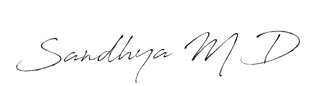 How to make Sandhya M D signature? Antro_Vectra is a professional autograph style. Create handwritten signature for Sandhya M D name. Sandhya M D signature style 6 images and pictures png