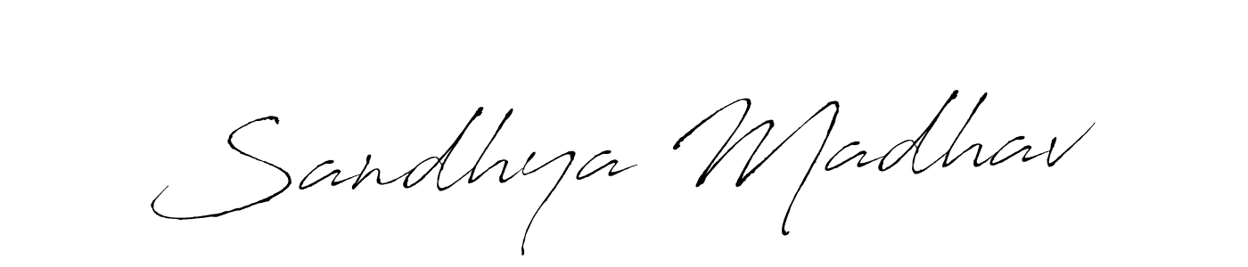 How to make Sandhya Madhav name signature. Use Antro_Vectra style for creating short signs online. This is the latest handwritten sign. Sandhya Madhav signature style 6 images and pictures png