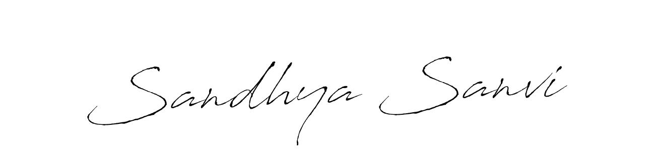 How to make Sandhya Sanvi signature? Antro_Vectra is a professional autograph style. Create handwritten signature for Sandhya Sanvi name. Sandhya Sanvi signature style 6 images and pictures png