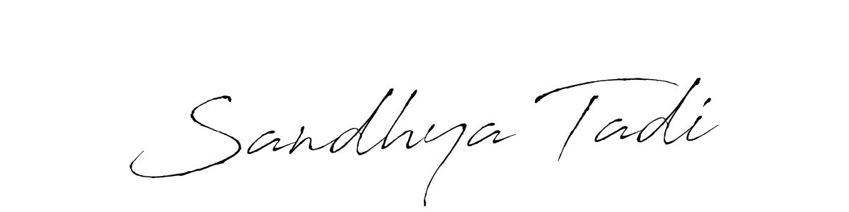 Make a beautiful signature design for name Sandhya Tadi. With this signature (Antro_Vectra) style, you can create a handwritten signature for free. Sandhya Tadi signature style 6 images and pictures png