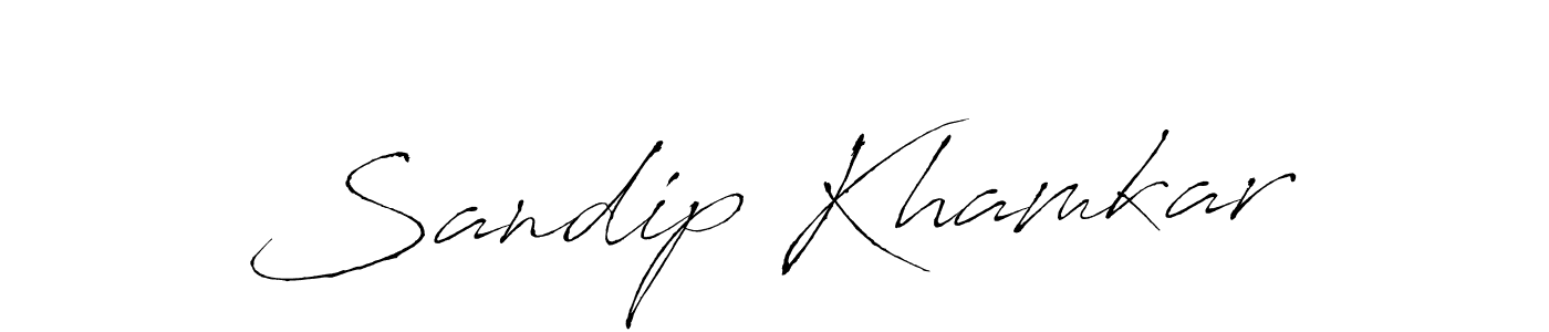 Sandip Khamkar stylish signature style. Best Handwritten Sign (Antro_Vectra) for my name. Handwritten Signature Collection Ideas for my name Sandip Khamkar. Sandip Khamkar signature style 6 images and pictures png