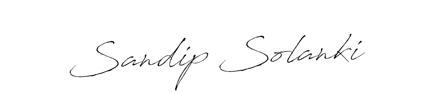 How to make Sandip Solanki name signature. Use Antro_Vectra style for creating short signs online. This is the latest handwritten sign. Sandip Solanki signature style 6 images and pictures png